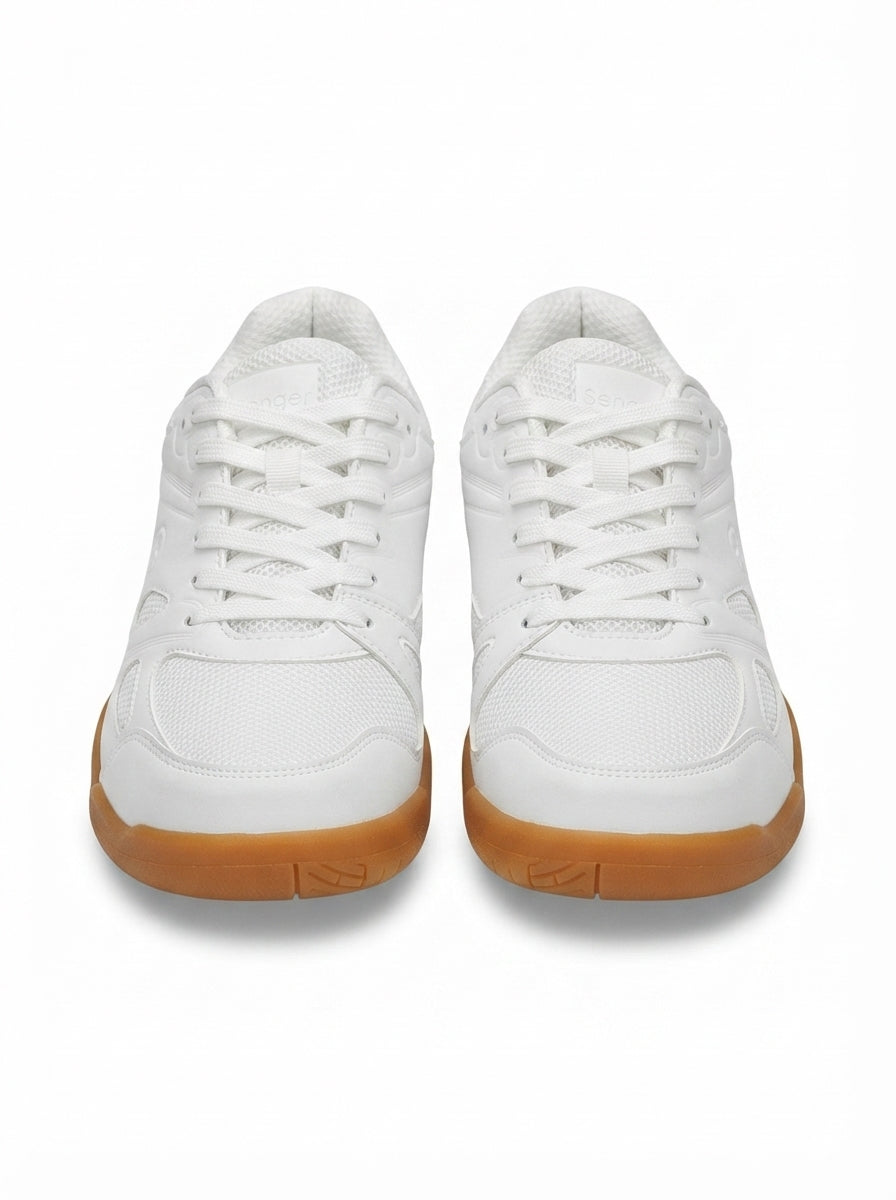 White Gum-Sole Sneakers