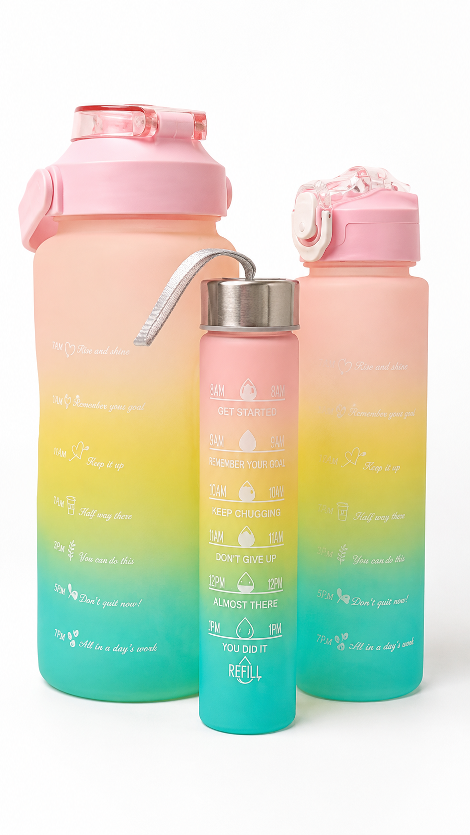 Motivational Water Bottle Set (3-Piece)