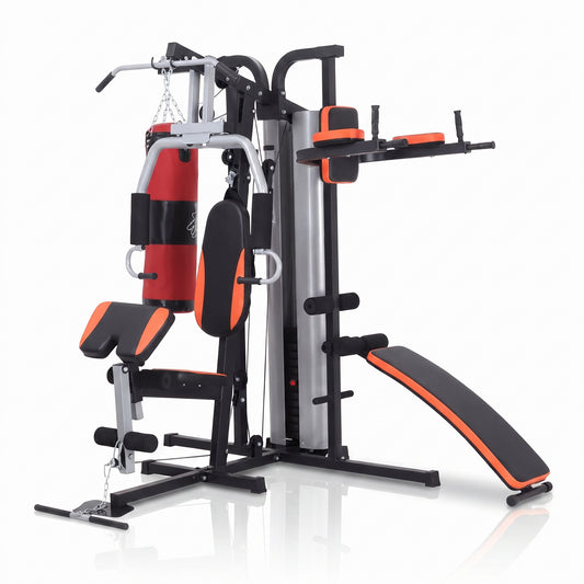 Three Station Multi Gym with Sit-up Bench & Punching Bag