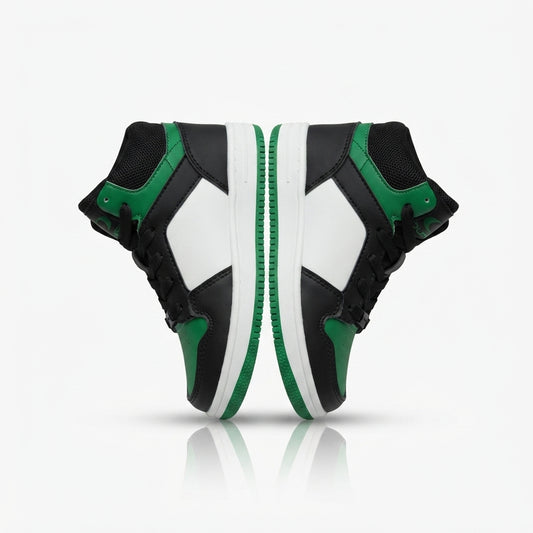Black & Green High-Top Sneakers