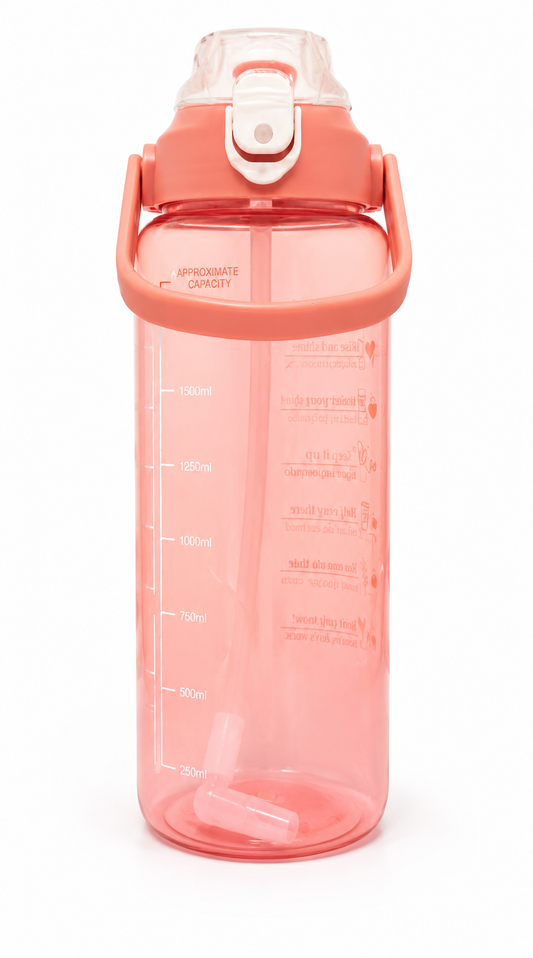 Motivational Time-Marker Water Bottle (Coral)