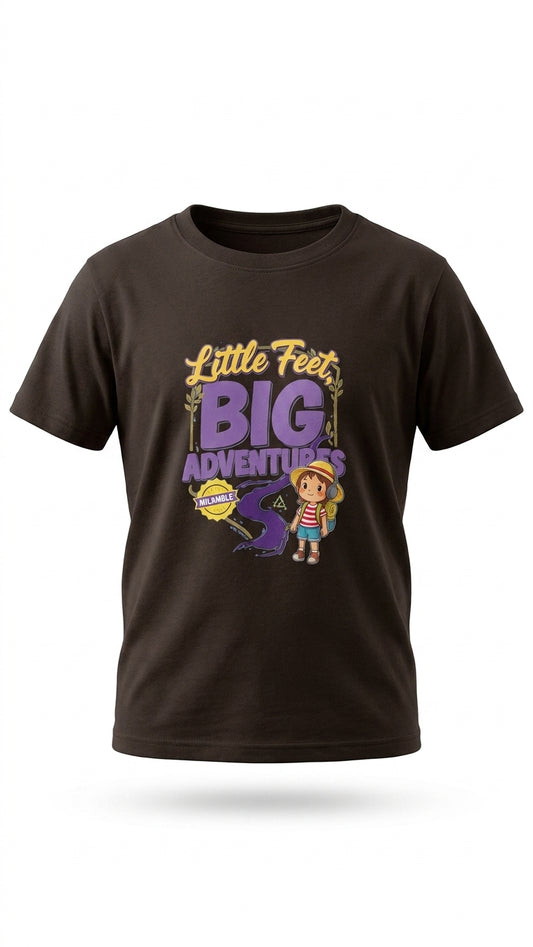 Little Feet, Big Adventures T-shirt Deep Ash (Road Walk)