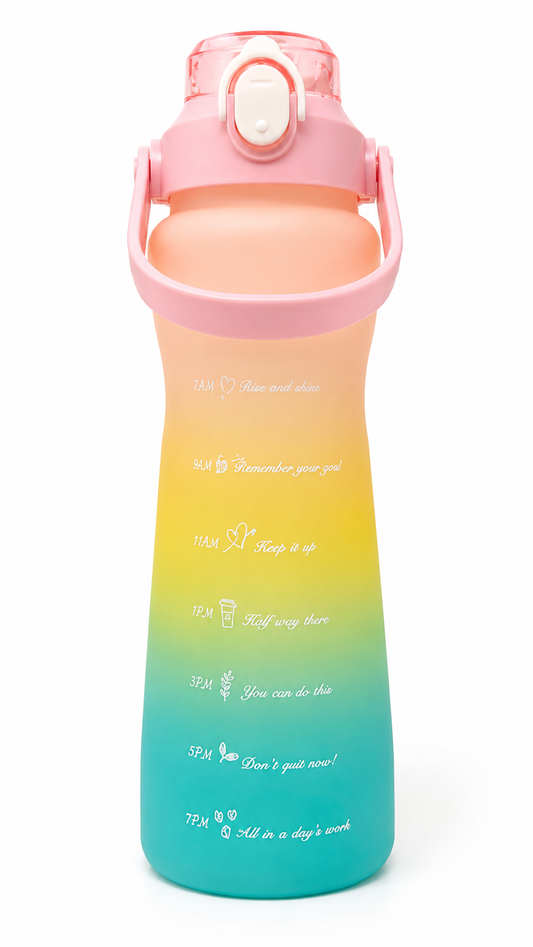 Motivational Time-Marker Water Bottle (Pastel Ombré)